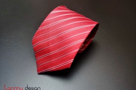 White red silk tie